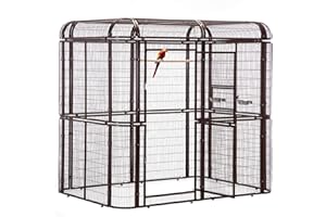 Walnest Large Walk-in Cages Heavy Duty Bird Cage Outdoor Aviary Parrot Macaw Conure Lovebird Pet House Finch Parakeet Cockatiel Macare Birdcages Brown