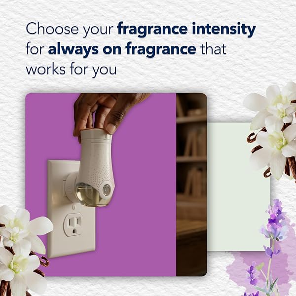 GLADE PLUGINS REFILLS AIR FRESHENER, SCENTED AND ESSENTIAL OILS FOR HOME AND BATHROOM, LAVENDER & VANILLA, 6.7 FL OZ, 10 COUNT