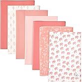 Baby Burp Cloths for Boys and Girls - 7 Pack Large 100% Organic Cotton - Double Layered Extra Absorbent Burp Rags, Pink