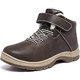 YINGCSM Boys Snow Boots Warm Fur Lined Non Slip Winter Shoes Lightweight Water Resistant Hiking Boot