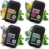 Z!NGHA Natural Aromatherapy Dual Nasal Inhaler Stick – Uplifting Essential Oil Blend for Refreshing Scents & Daily Clarity | Portable, Travel-Friendly Nasal Stick for Aromatic Enjoyment, Pack of 4