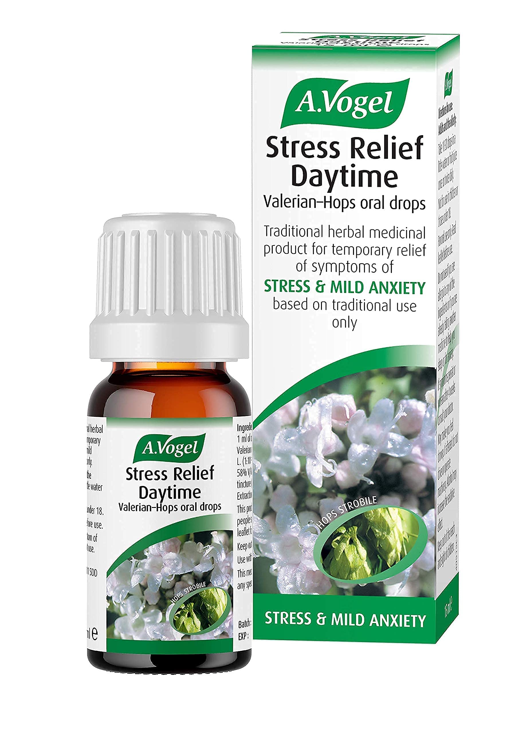 A.Vogel Stress Relief Daytime 15 ml | Natural Remedy with Fresh Valerian & Hops Extract | Gentle Support for Anxiety & Everyday Stress | Non-Habit-Forming