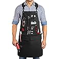 NoCry Heavy Duty Work Aprons For Men with Reinforced Pockets, Magnet Holders & Durable Stitching — Ideal Tool Apron or Woodworking Apron for Men with Padded Shoulder Pads & Quick-Release Buckles