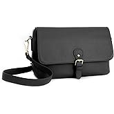 Meliae Camera Bag for Women, DSLR Mirrorless Camera Purse, Leather Shoulder Crossbody Messenger Travel Bag for Photographers (Black)