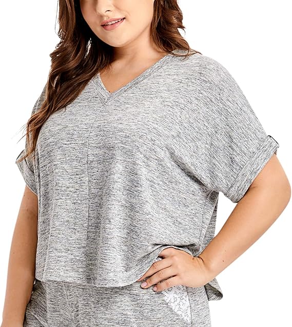 Amazon Delimira レディース ルームウェア Tシャツ 半袖 ニット 大きいサイズ パジャマ 部屋着 寝間着 パジャマ ルームウェアセット 通販