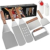ROMANTICIST 8Pc Professional Griddle Accessories Kit - Heavy Duty Stainless Steel Grill Spatula Set for Grill Griddle Hibachi