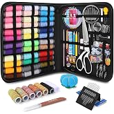 Goeveo Sewing Kit for Adults, 265 Pcs Portable Needle and Thread Kit | 9-Inch Fabric Scissors, Professional Travel Sewing Kit with Self-Threading Needles, Complete Sewing Supplies for Home Travel