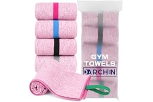 DARCHEN [5 Pack Gym Towels Accessories for Men, Quick Dry Sweat Towel for Workout Tennis Sports Exercise, Microfiber Silver Ion Towels Compact & Absorbent