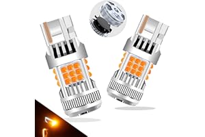 LEDYOTRY 7440 LED Bulb Amber Yellow 4000 Lumens for Turn Signal Lights, CANBUS Error Free, with Built-in Resistor, Anti Hyper Flash 7440NA WY21W T20 7441 W21W Blinker Bulb Replacement (Pack of 2)
