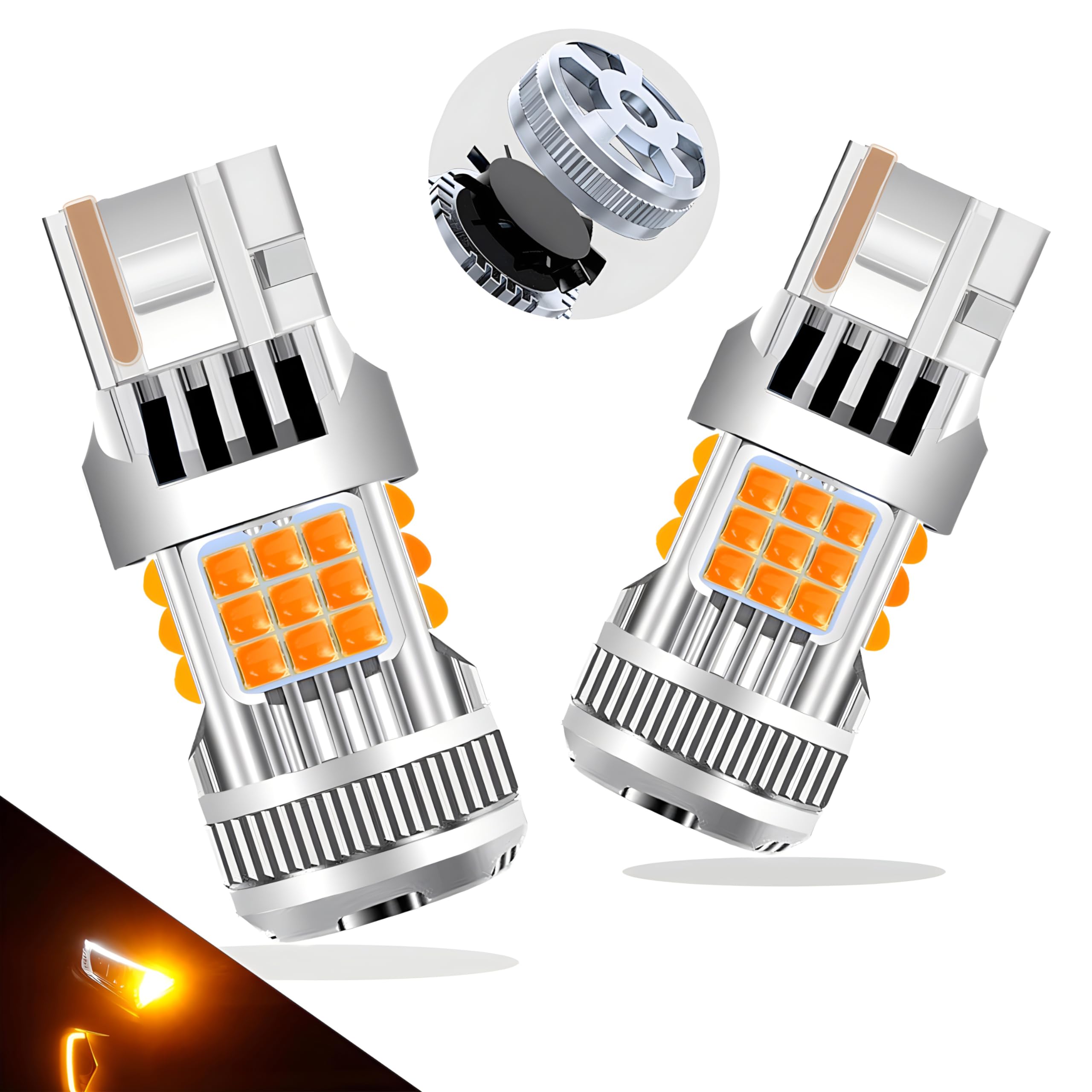 LEDYOTRY 7440 LED Bulb Amber Yellow 4000 Lumens for