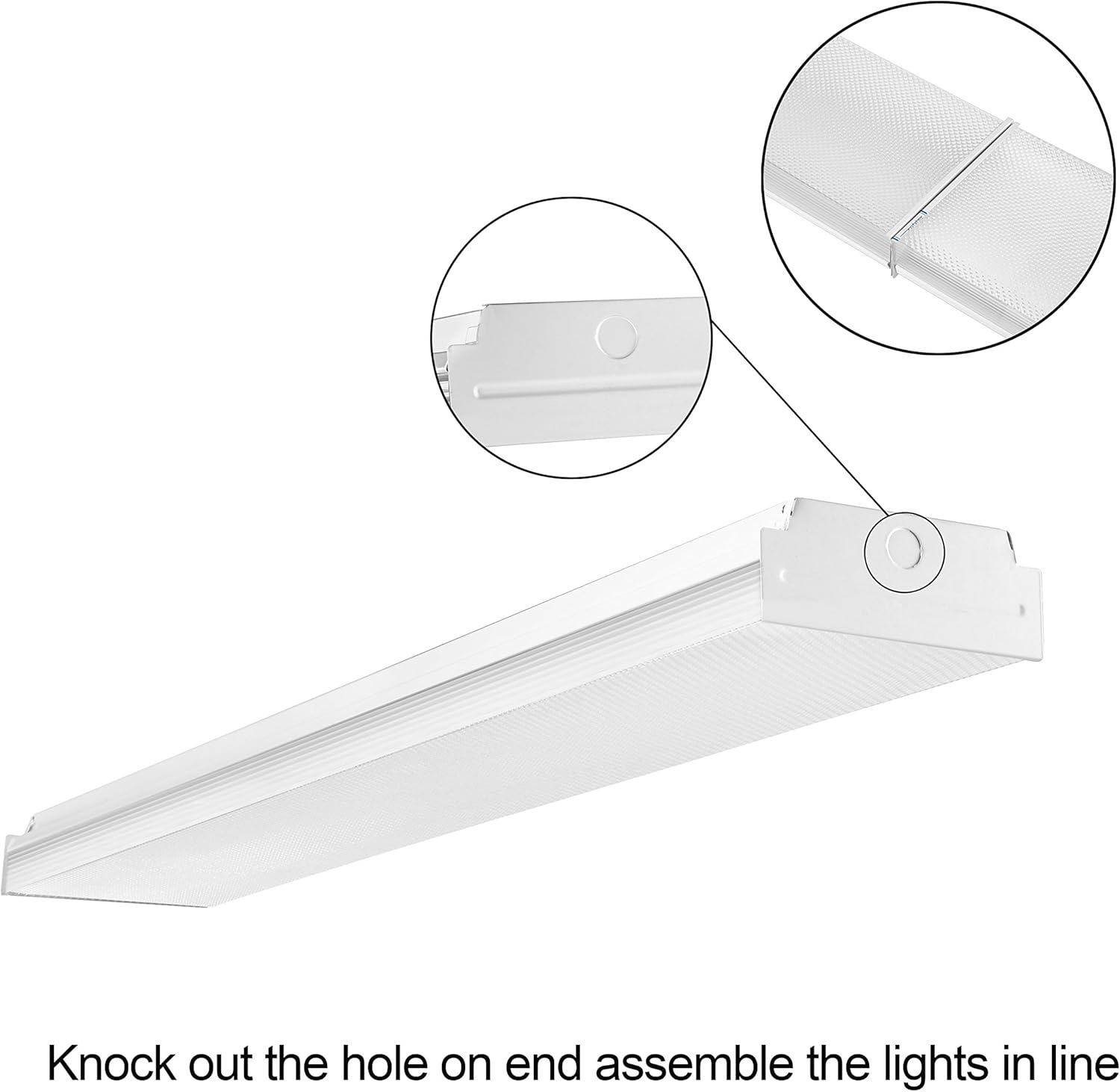 FaithSail 4FT LED Wraparound 40W 4 Foot LED Shop Lights for Garage, 4400lm 4000K Neutral White, Wrap Light, 48 Inch LED Light Fixtures Flush Mount Office Ceiling Lighting, Fluorescent Tube Replacement: Home Improvement