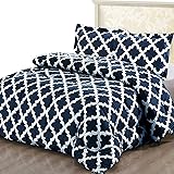 Utopia Bedding Printed Comforter Set (Queen, Navy) with 2 Pillow Shams - Luxurious Brushed Microfiber - Down Alternative Comf