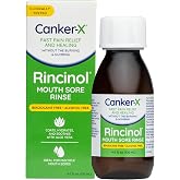 Canker-X Rincinol Oral Rinse Mouthwash, Canker Sore Relief, 4 Fl Oz | Relief from Oral Abrasions &amp; More, Benzocaine Free &amp; Alcohol Free, Adults &amp; Kids 6+ Years