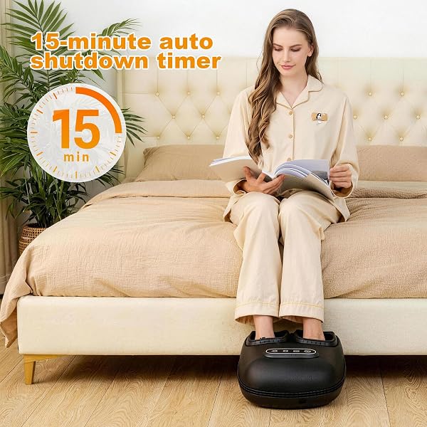 LINGTENG FOOT MASSAGER, HEATED FOOT MASSAGER, FOOT MASSAGE WITH 3 MODES, 3 INTENSITY LEVELS, 15-MIN TIMER, BIRTHDAY GIFTS FOR WOMEN MEN, FATHER DAY GIFTS, SIZE UP TO 13″