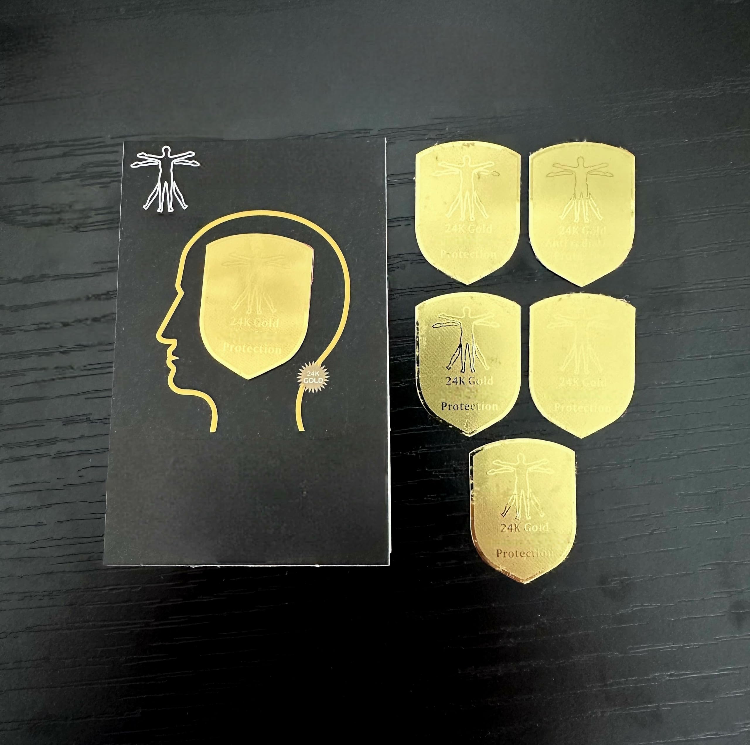 24K Gold Protection Stickers (6-Pack) – Blocking Shield Neutralizers for Phones, Tablets & Electronics – Stylish Wellness Tags for Device Support