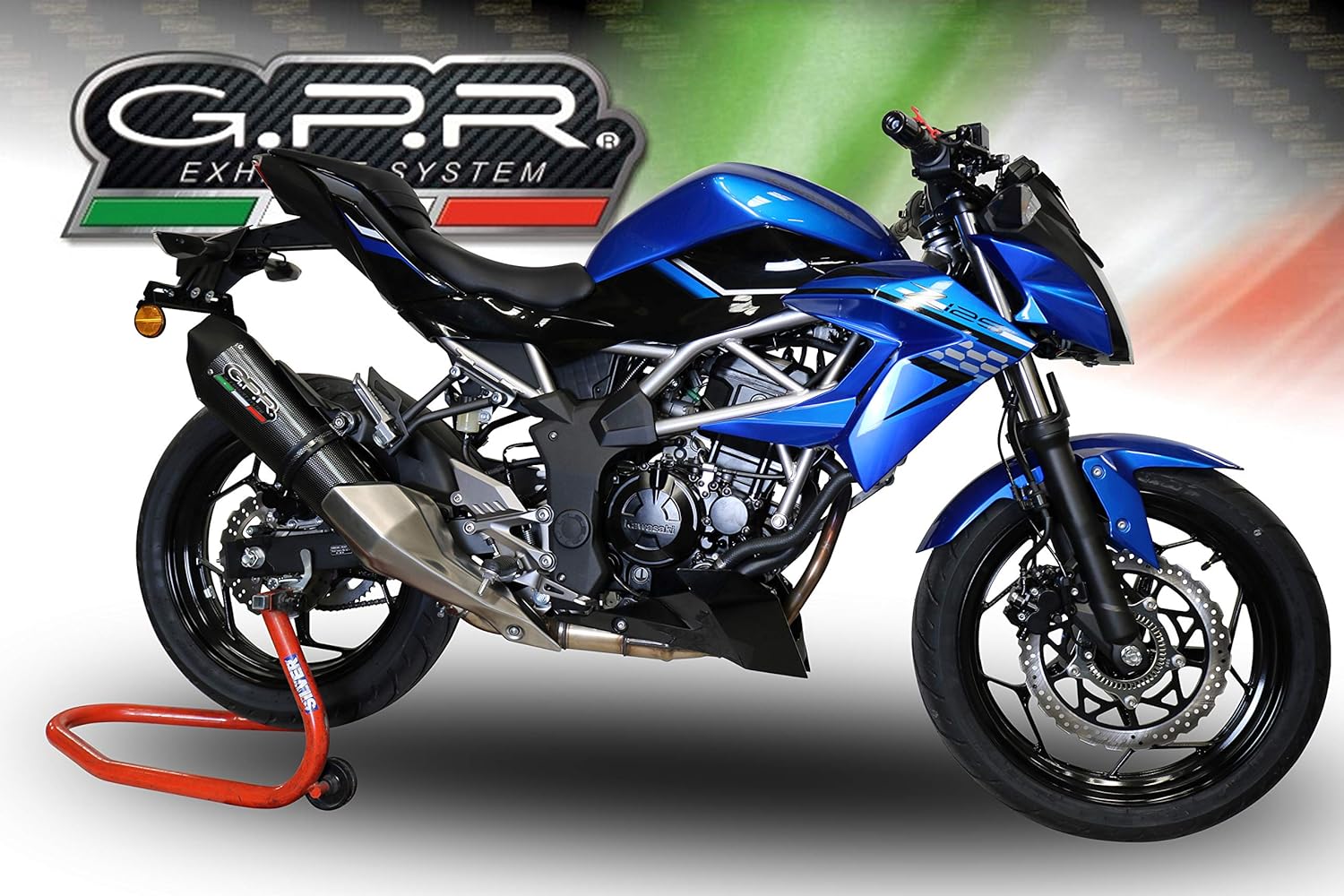 GPR EXHAUST SYSTEM COMPATIBLE FOR KAWASAKI NINJA 125 2019/21 e4 HOMOLOGATED SLIP-ON EXHAUST GP EVO4 POPPY
