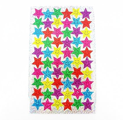 Multi Colored Sparkly Smiley Face Stickers Kids School Book