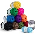 CraftBud Acrylic Yarn Skeins 12 x 50g - 1200 Yards - Yarn for Crocheting - Soft Crochet Yarn for Knitting and Crafts - Multicolored Crochet Craft Yarn for Adults and Kids - 12 Pack