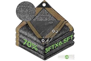 FOTMISHU 70% Shade Cloth 3ftx6.5ft Anti-Aging Sun Mesh UV Resistant Net, Sunblock Garden Tarp for Plant Cover, Greenhouse, Barn or Kennel, Flowers, Plants