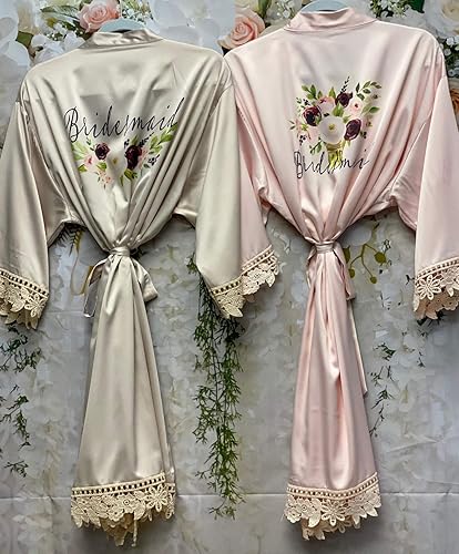 bride bridesmaid dressing gowns