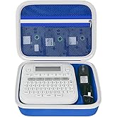 Case Compatible with Brother P-Touch PTD220 210 Home/Office Everyday Label Maker, Storage Holder Carrying Organizer for Label Tapes, AC Adapter, Charging Cables (Box Only) -Blue