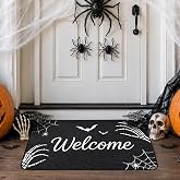 Halloween Skeleton Door Mat, Skull Front Welcome Rug, Spooky Outdoor Decor | 16.9