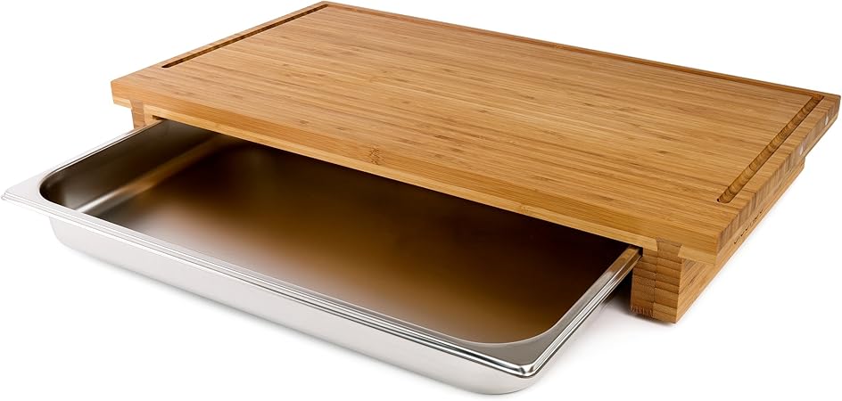 cleenbo Schneidebrett Big bloc BBQ Bambus, Profi Holz Küchenbrett extra