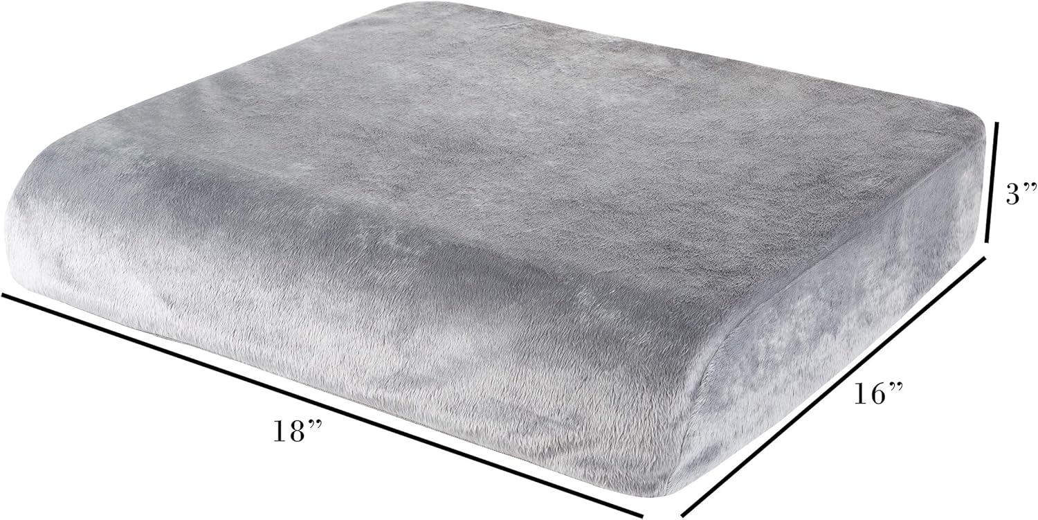 Bluestone Memory Foam Seat Cushion-3” Thick Wheelchair, Desk, Car, 3", Grey: Kitchen & Dining