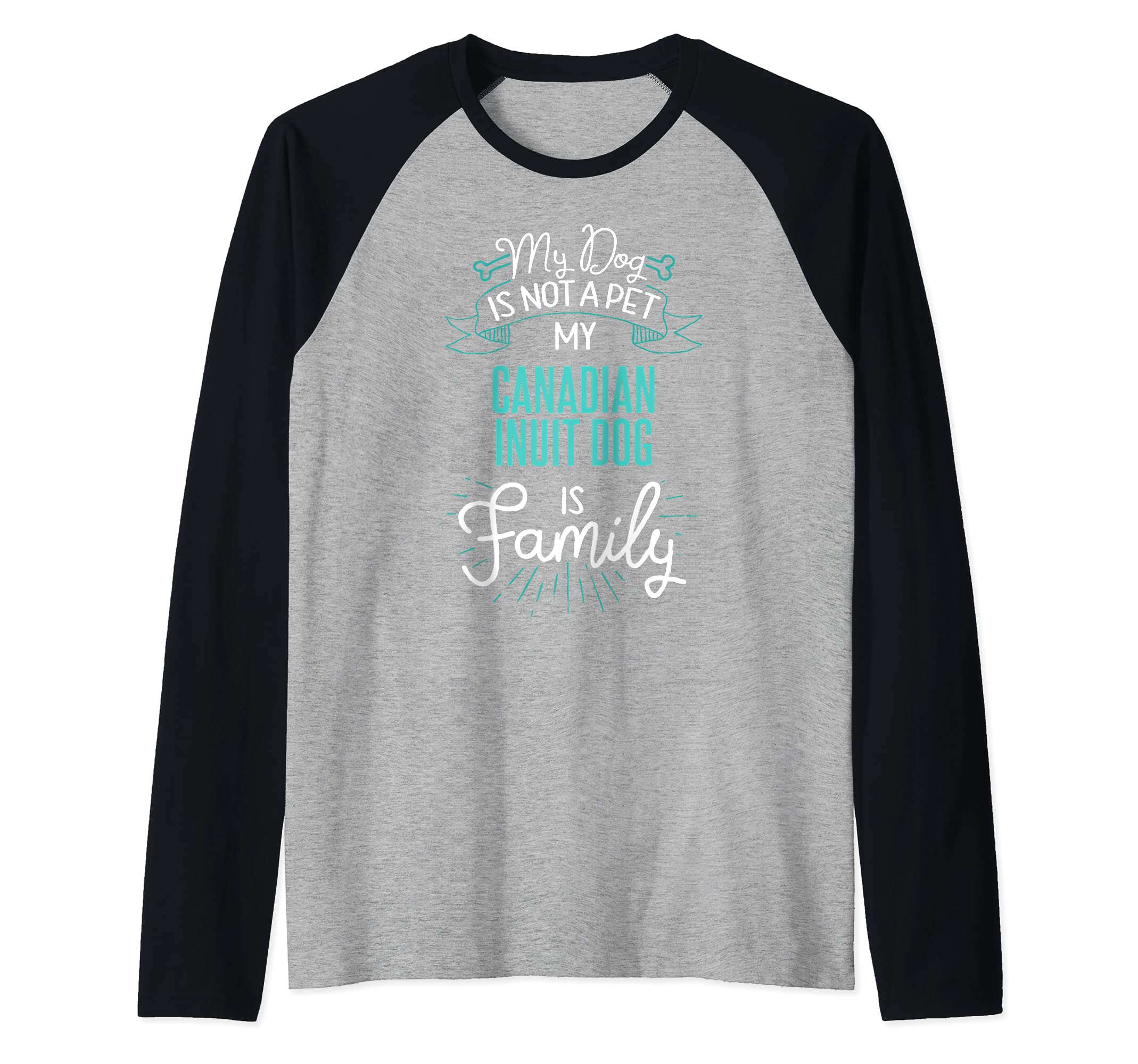 Cute Canadian Inuit Dog Design Family Dog Giftn Raglan Baseball Tee