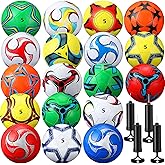 Lunmon 18 Pcs Soccer Balls Football with 4 Pumps Soccer Balls Sports Official Size Indoor Outdoor for Adult Players Training Back to Gift