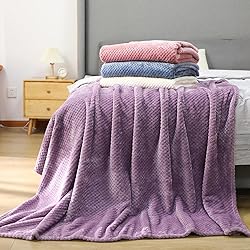 Newwiee 4 Pcs Flanne Fleece Throw Blanket for Bed
