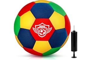 HopeRock House Soccer Ball Soft Foam Indoor Soccer Ball Size 4 Kids Inside for Your Home Ball, Lightweight Safe Fun for Dribbling Training, Great Youth Soccer Balls, Soccer Gifts for Boys 8-12