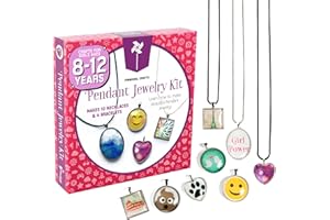 Pinwheel Crafts Pendant Necklace Making Kit – DIY Jewelry Kit for Girls Ages 8-12 – Single Craft Kit to Create Multiple Necklaces with 200 Designs – Arts & Crafts Gift for Kids & Teens