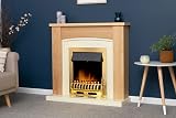 Adam Chilton Oak Cream Fireplace Suite Brass Blenheim Electric Fire 39 Inch view 3