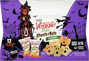 Sensible Portions Garden Veggie Ghosts & Bats Sea Salt Chips, 0.5 oz Bag, 12 ct