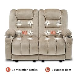 MCombo 55.9" Power Loveseat Recliner with Heat and