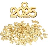MECCANIXITY 2025 Graduation Year Charm 3D Metal Tassel Year Number Charm Year Pendant Mini for DIY Anniversary Jewelry Making Crafts