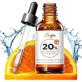 Pure Natural Skin Brightening & Anti Aging 20% Vitamin C Serum, Collagen Peptide Infused Face Serum for Deep Hydration, All-in-One with Niacinamide, Retinol, Hyaluronic Acid, 2.02 Fl Oz