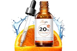 SRRIPO Pure Natural Skin Brightening & Anti Aging 20% Vitamin C Serum, Collagen Peptide Infused Face Serum for Deep Hydration, All-in-One Serum with Niacinamide, Retinol, Hyaluronic Acid, 2.02 Fl Oz