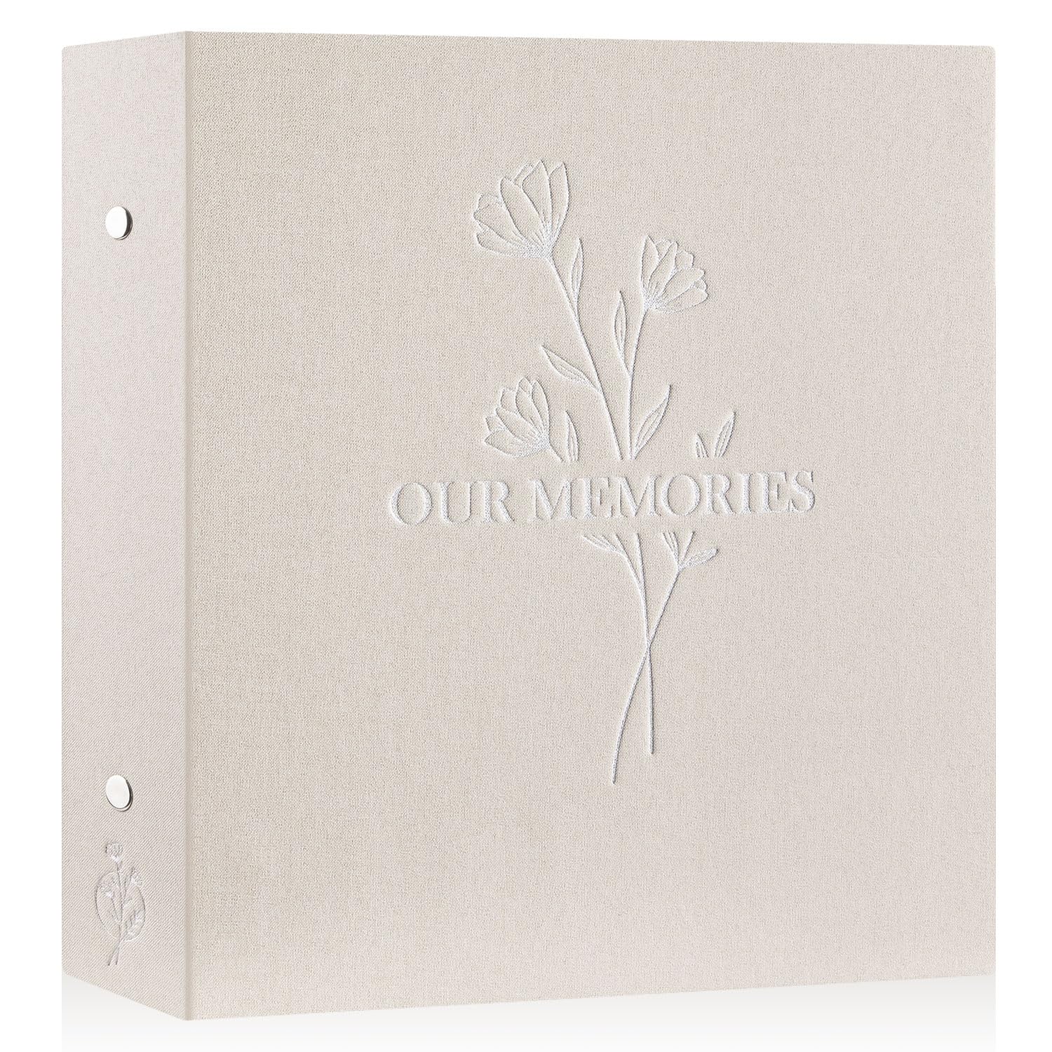 Lanpn Photo Album 6x4 Slip in, OUR MEMORIES Linen 600 Pockets Photo Albums Holds Landscape and Portrait 10x15cm Picture Beige