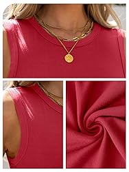 ANRABESS Womens High Neck Tank Tops Stretchy