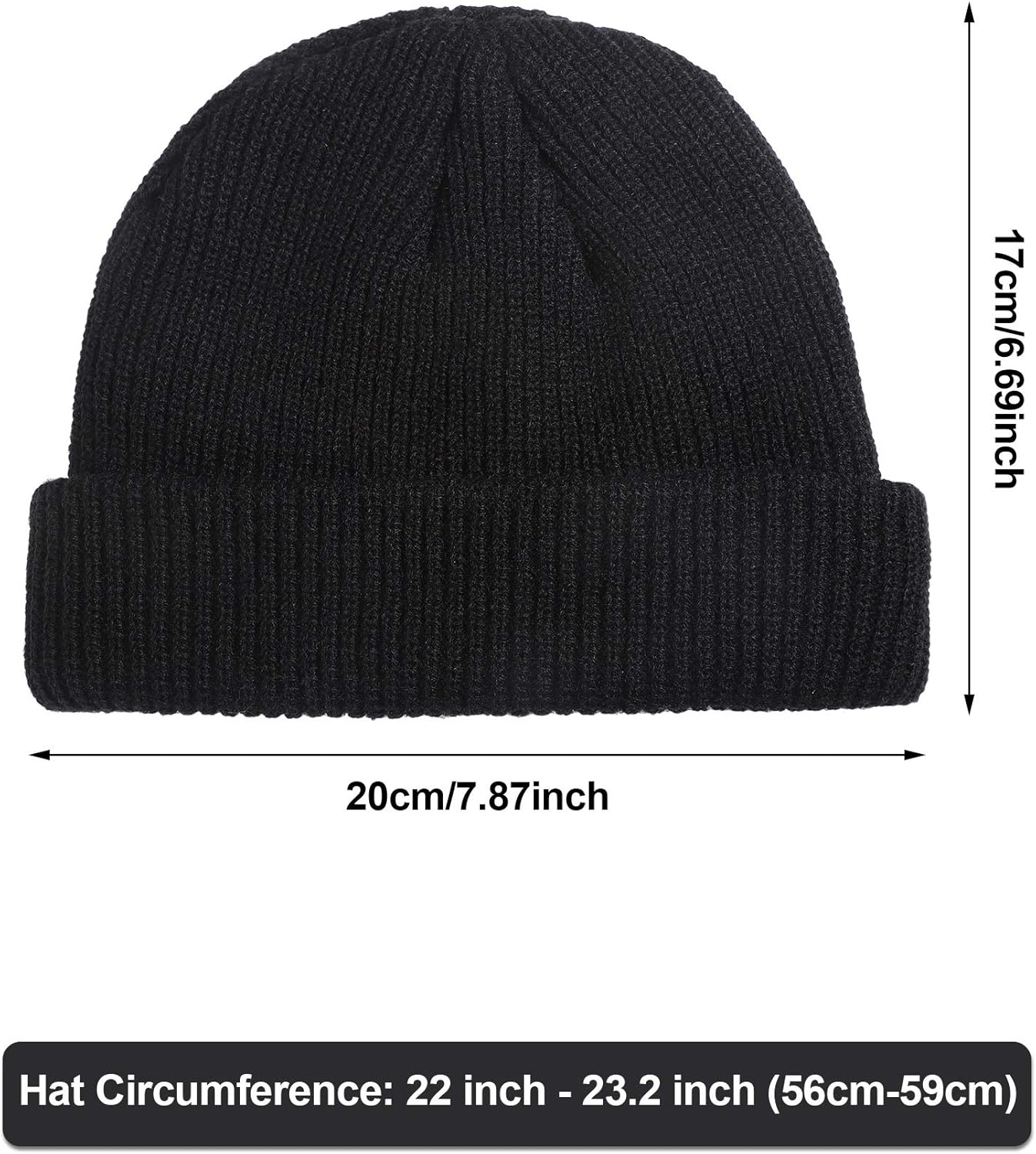 SATINIOR 2 Pieces Winter Trawler Beanie Hat Short Fisherman Skullcap Knit Cuff Beanie Cap for Men Daily Wearing (Black, Yellow) at  Men’s Clothing store