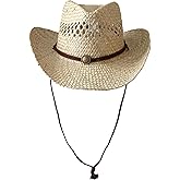 Wildarms Men’s Woven Straw Cowboy Hat Cowgirl Sun Beach Hat for Women Wide Brim Western Cowboy Hat with Decorative Bands
