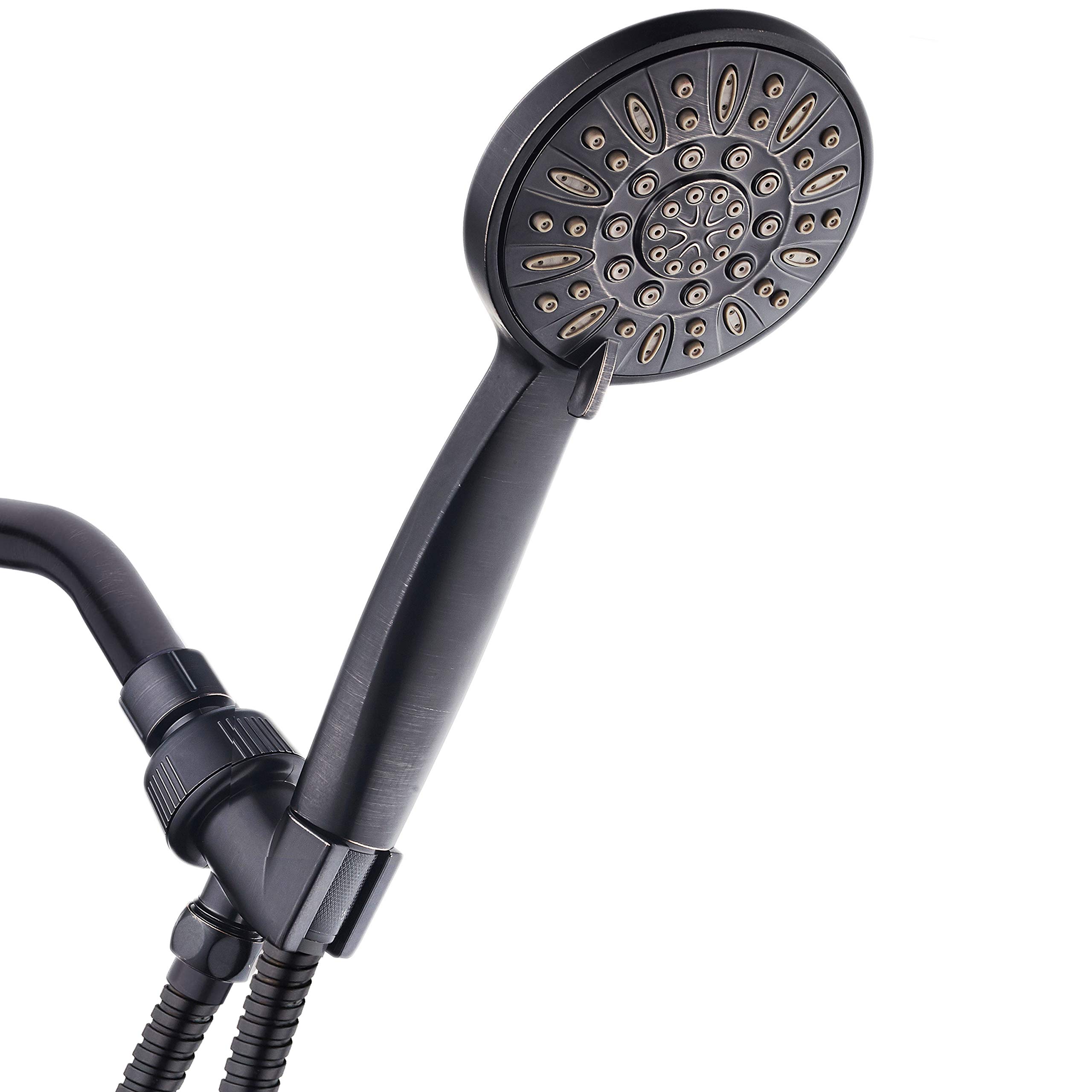 AquaDance High Pressure 6-Setting Oil Rubbed Bronze 4" Handheld Shower with Hose for The Ultimate Shower Experience!