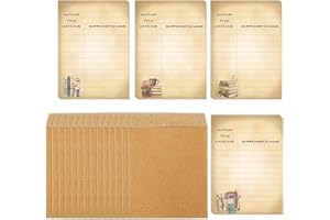 80 Set Retro Library Card Pocket with Envelopes Book Checkout Books Library Cards Catalog Checkout Cards Vintage Library Card