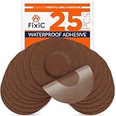 FixiC Freestyle Adhesive Patch 25 PCS &ndash; Good for Libre 1, 2, 3 &amp; Plus | Enlite &ndash; Guardian &ndash; NO Glue in The Center of The Patch &ndash; Pre-Cut Back Paper &ndash; Long Fixation for Your Sensor! (Coffee)