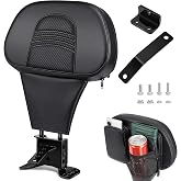 Benlari Rider Driver Backrest, Detachable Adjustable Plug-in Driver Rider Backrest Pad Fit for Harley Davidson Touring Street Glide Road Glide Electra Glide Road King CVO 1988-2024, Black