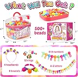 FunzBo Kids Jewelry Making Kit 520 Beads Jewelry Craft Set for Girls view 2