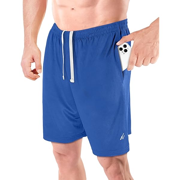 ZZXXB Mint Green Athletic Shorts for Men with Pockets 2 in 1 Quick