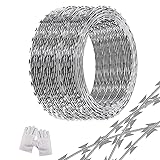 LMYYGOO 296 FT Razor Wire, Concertina Wire, 6 Rolls